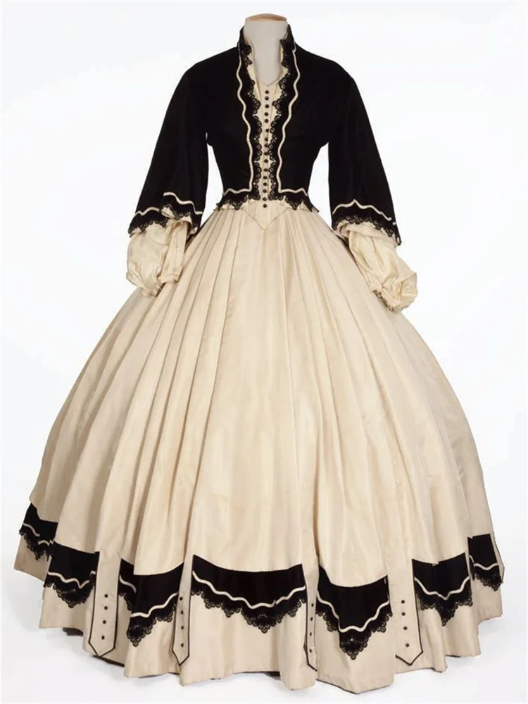 

1860s Civil War Southern Bell Dress Historical Vintage Victorian Royal Court Noble Duchess Reception Ball Gown