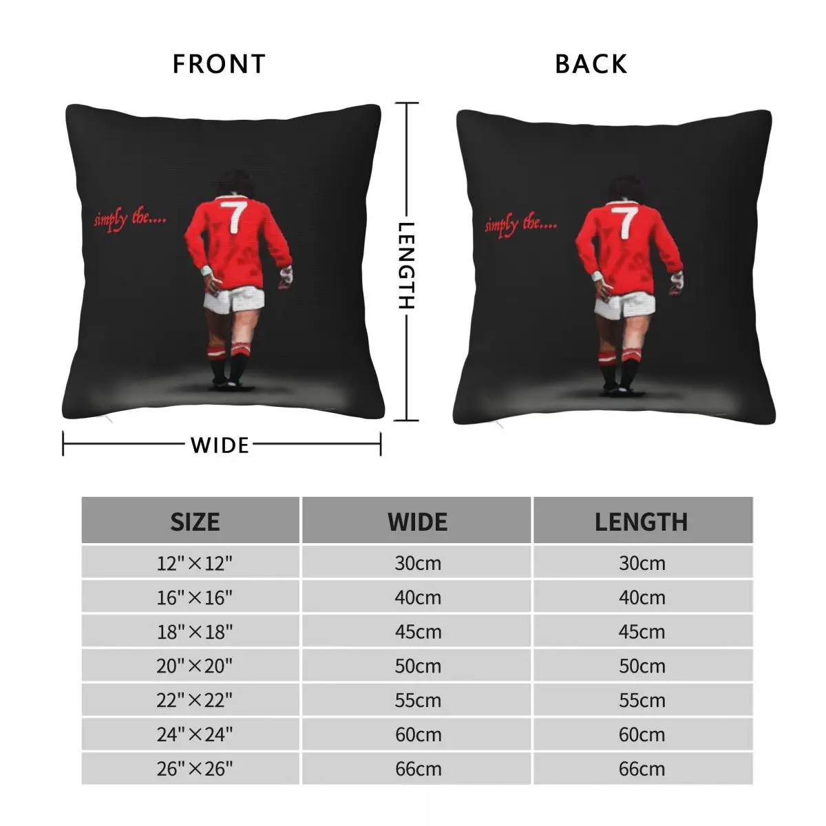 Simply The Best George Best Square Pillowcase Polyester Linen Velvet Pattern Zip Throw Pillow Case Sofa Seater Cushion Cover 18