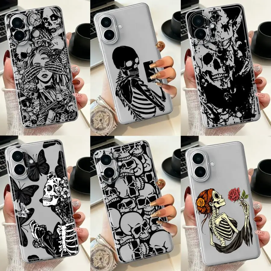 Skull Print Gothic Case for Samsung Galaxy A36 A13 A33 A52 A14 A16 A34 A35 A56 A27 A54 A15 A52 A57 A55 A23 A26 Phone Cover 