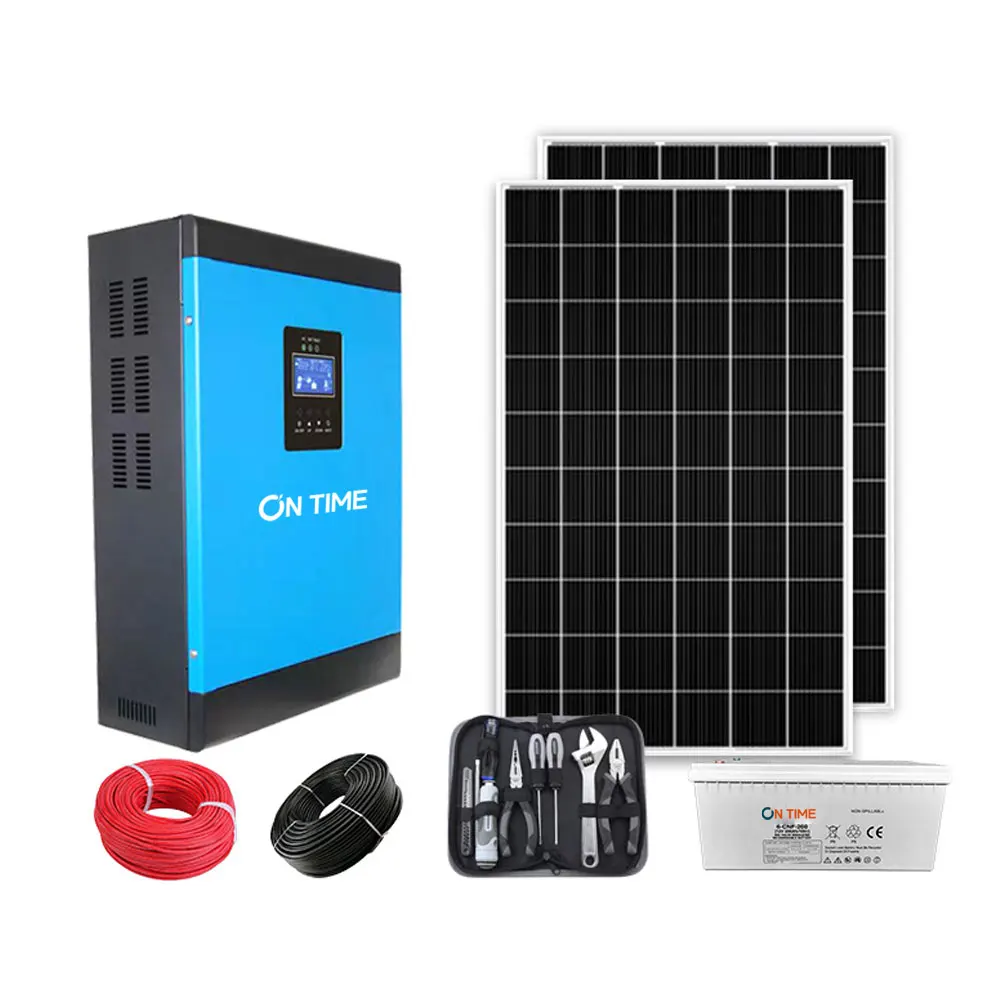 5KW 10KW 15KW Hybrid Solar Energy System, Off Grid Solar Panel Kit with LiFePO4 Battery Inverter for Home