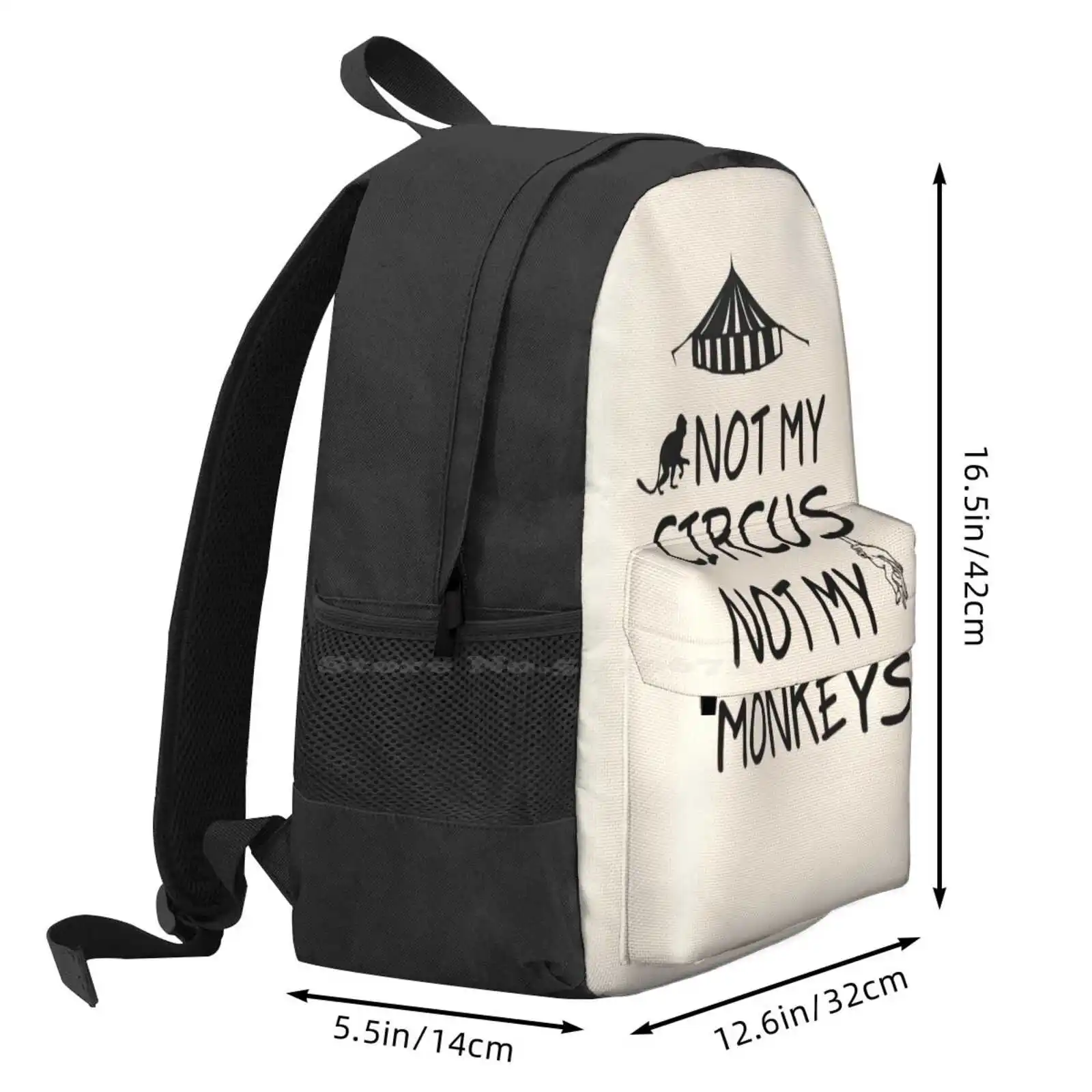 Nicht mein Zirkus nicht meine Affen heißer Verkauf Schult asche Rucksack Mode taschen nicht mein Zirkus nicht meine Affen lustiges Kaffee getränke café