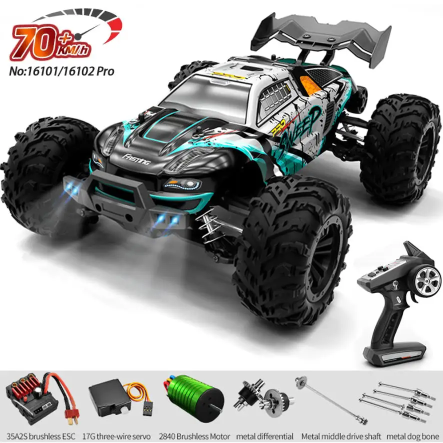 

1:16 50/70Km/h High Speed 4WD Climbing RC Car With LED Alloy Remote Control Cars All Terrain Off-Road Monster Drift Racing Car