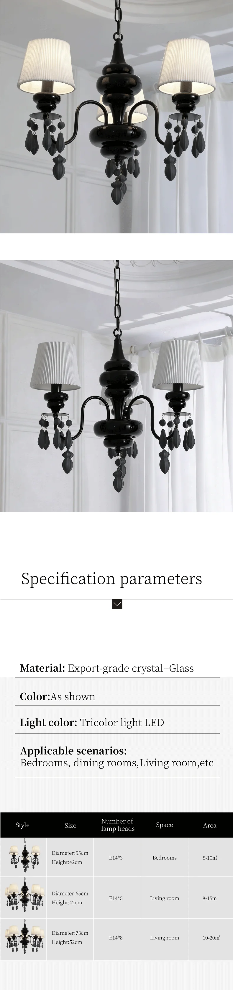 American Retro Candle E14 Chandelier Nordic Ceramic