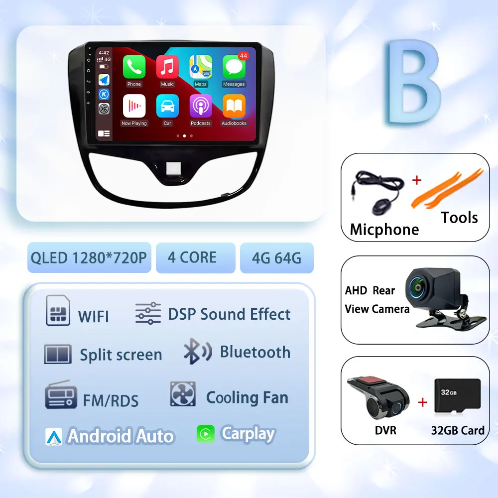Android 15 Carplay Auto Voor OPEL KARL VinFast Fadil 2017-2020 GPS Multimedia Wifi DSP 2 K QLED Scherm autoradio Speler