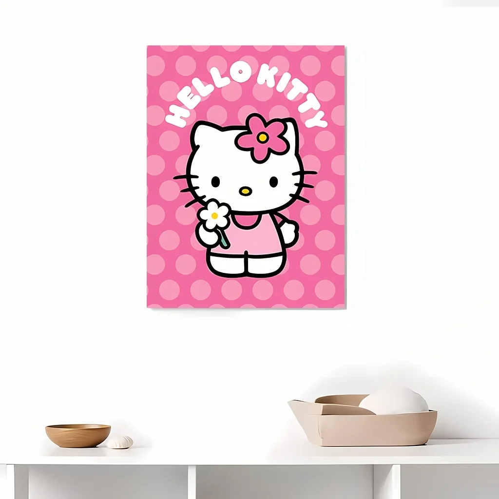 2D Flat, 2D, (Licensed) Christmas 1pc Sanrio Hello Kitty Dear Daniel Mimmy Flat Unframed Canvas Art Poster, Frameless Art Pri