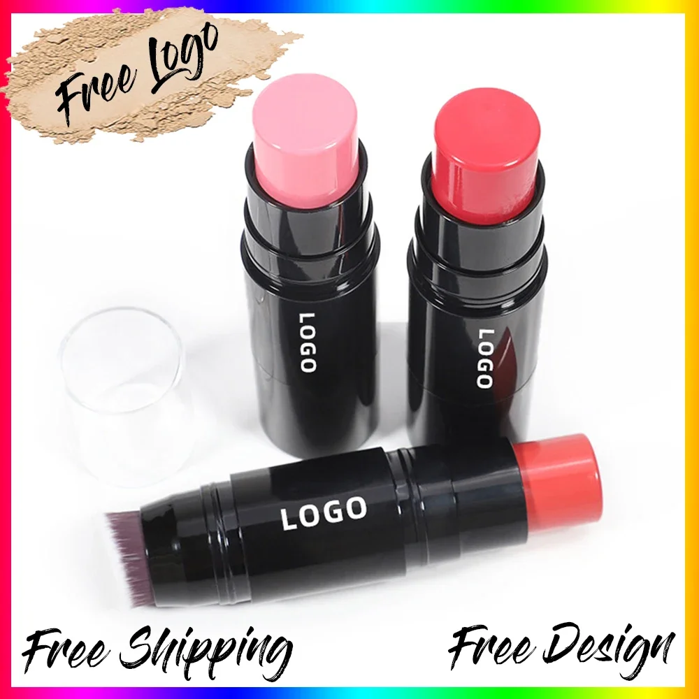 Double-side Private Label Blush Stick with Brush Brighten Face Makeup Custom Blusher