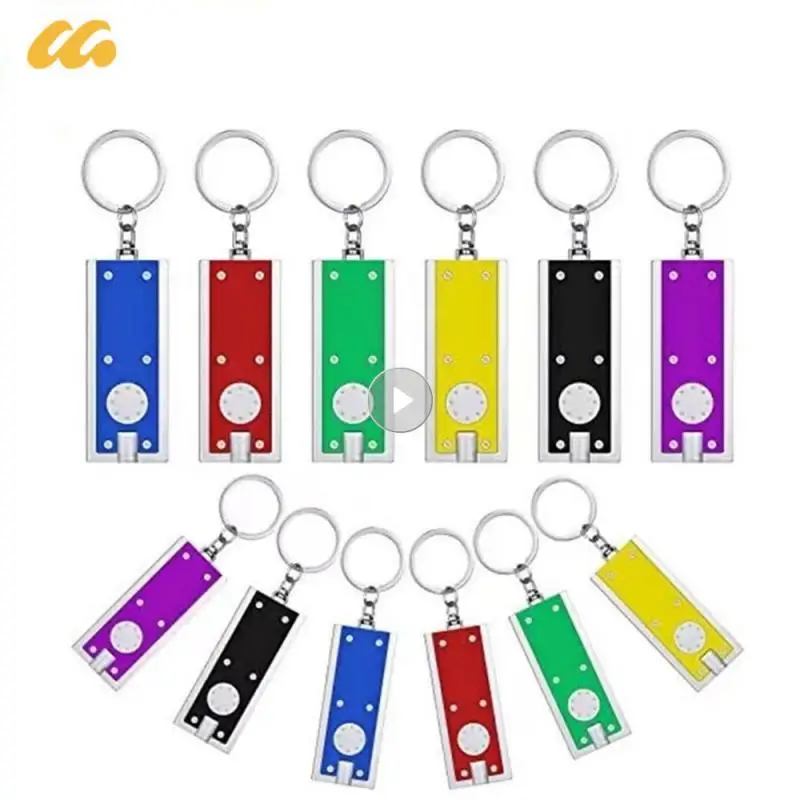 Tetris LED Keychain Creative Square Russian Keychain Customized Logo Light Advertising Promotion Electronic Flashlight Gifts