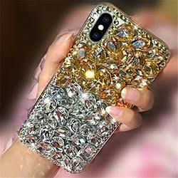Bling Crystal Diamond Rhinestone Phone Case, Colorful Stones Back Cover for Samsung GalaxyS26 S24 Plus S25 S22 23 Ultra Note20