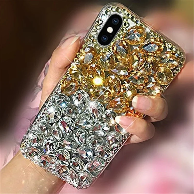 Phone case with rhinestone for Huawei P20, P30, mate 30, 20 Lite, P40 Pro, bling crystal, 3D, colorful stones, back cover