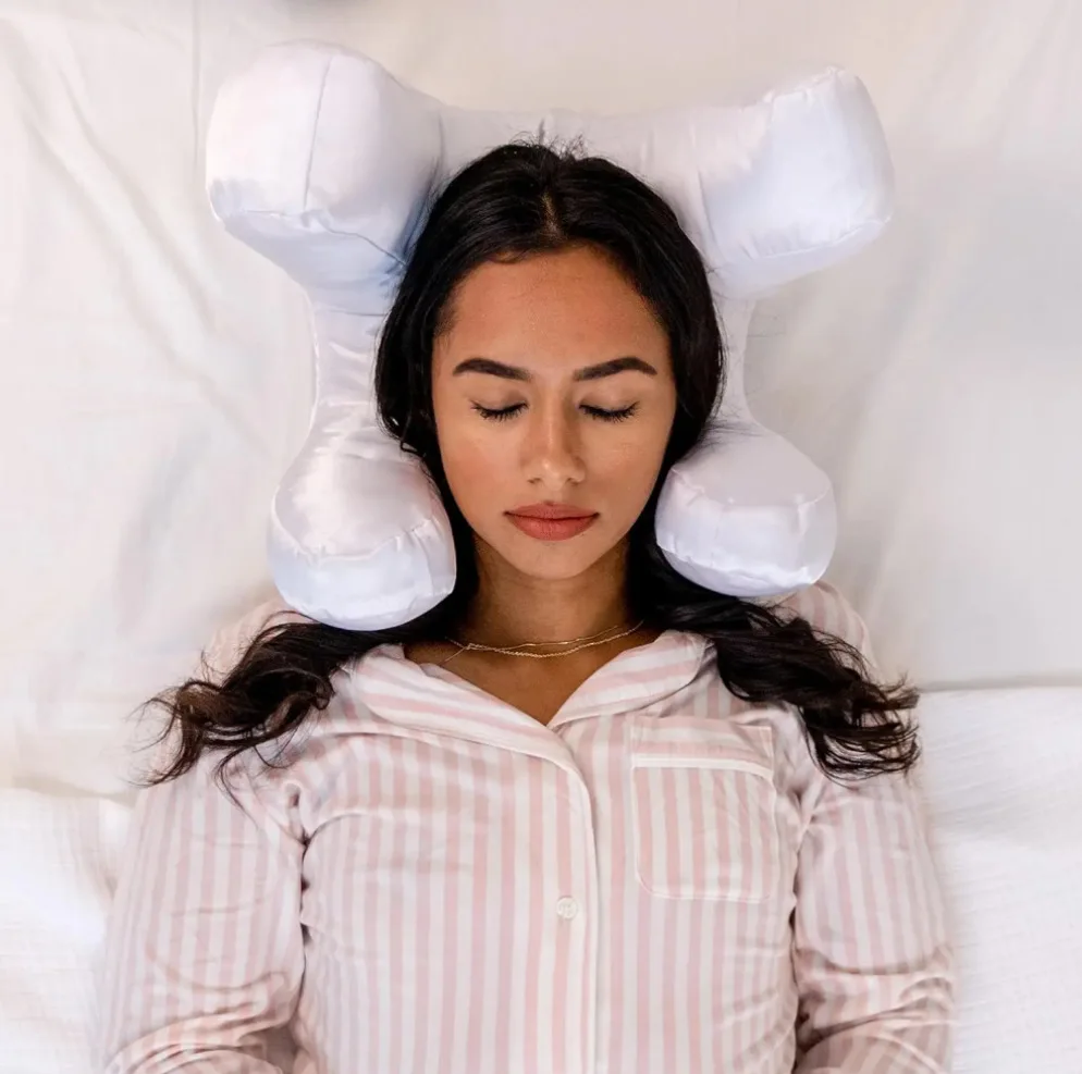 Satin Memory Foam Beauty Pillow for Face - Anti-Wrinkle Sleep & Travel Soft Hypoallergenic Bed Pillow for Office Nap No Makeup