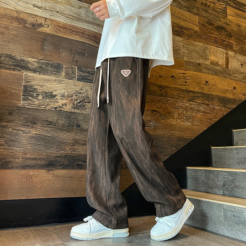 New Arrival Wide-leg Casual Pants Fall/Winter Men's Fashion Loose-Fitting Long Trousers