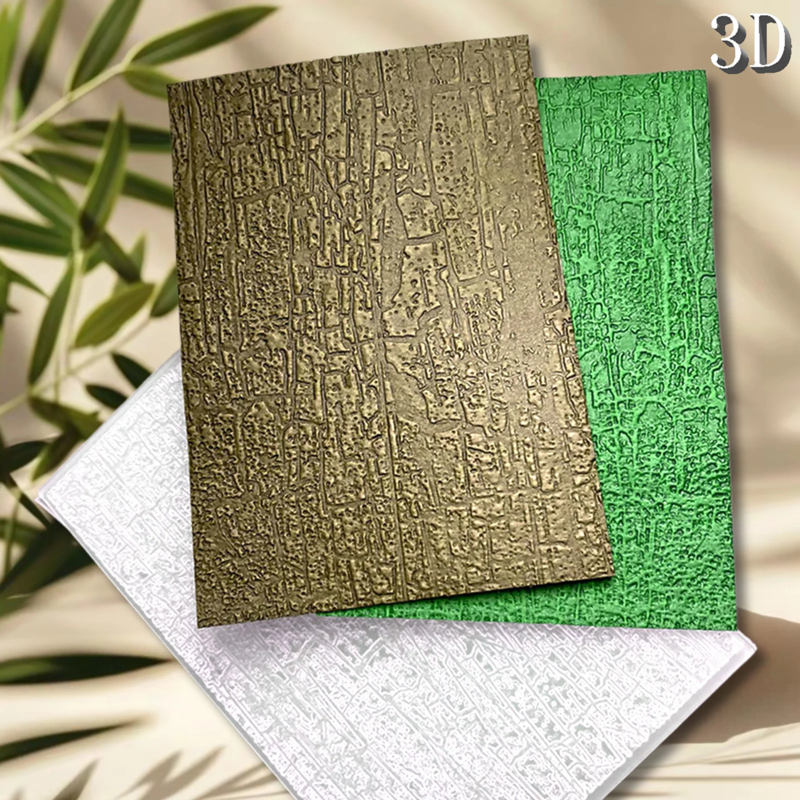 1 Stück 3D-geprägte, einzigartige Rinden-Crack-Art-geprägte Ordner – strapazierfähiger Kunststoff, 2D/3D-Design, geeignet für DIY-Sammelalbum und Auto