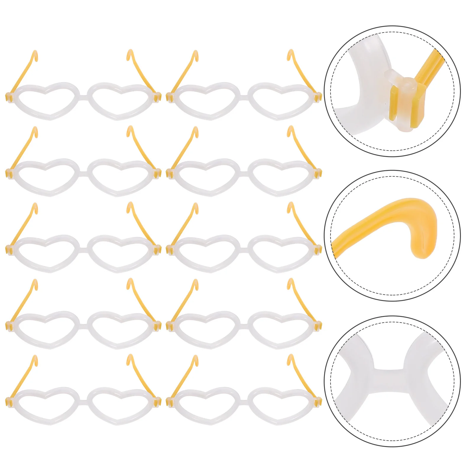 

10Pcs Heart-Shaped Glow Glasses Fluorescent Eyeglasses Light Up Party Favor for Outdoor Night Events Glow Glasses