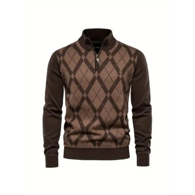 

Мужской вязаный свитер Briti, удлиненный, без застежки, из волокна Coolmax, с воротником, длина до колена, деформируемый