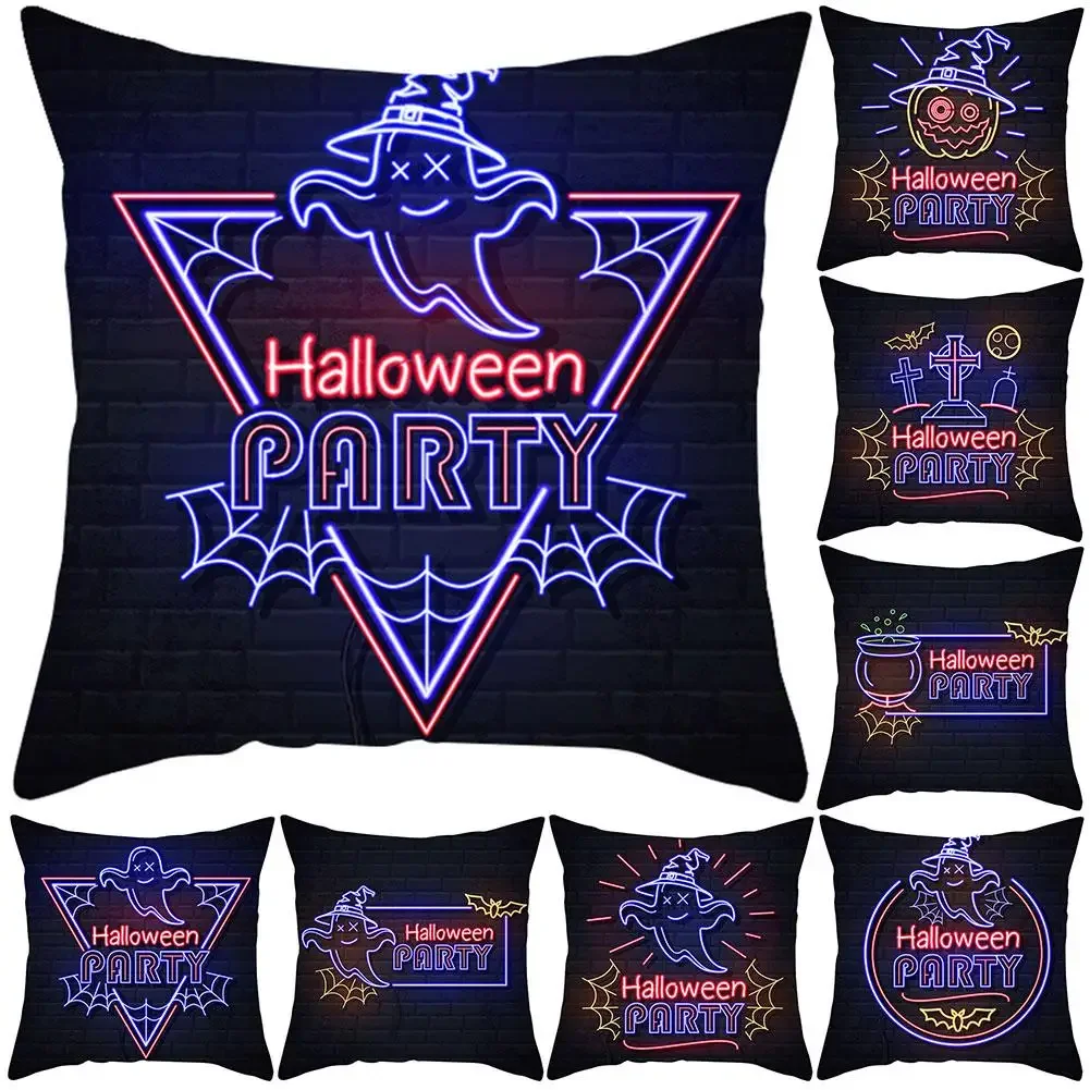 Home decor halloween party  housewares  print pillowcase polyester  45x45cm funda de almohada