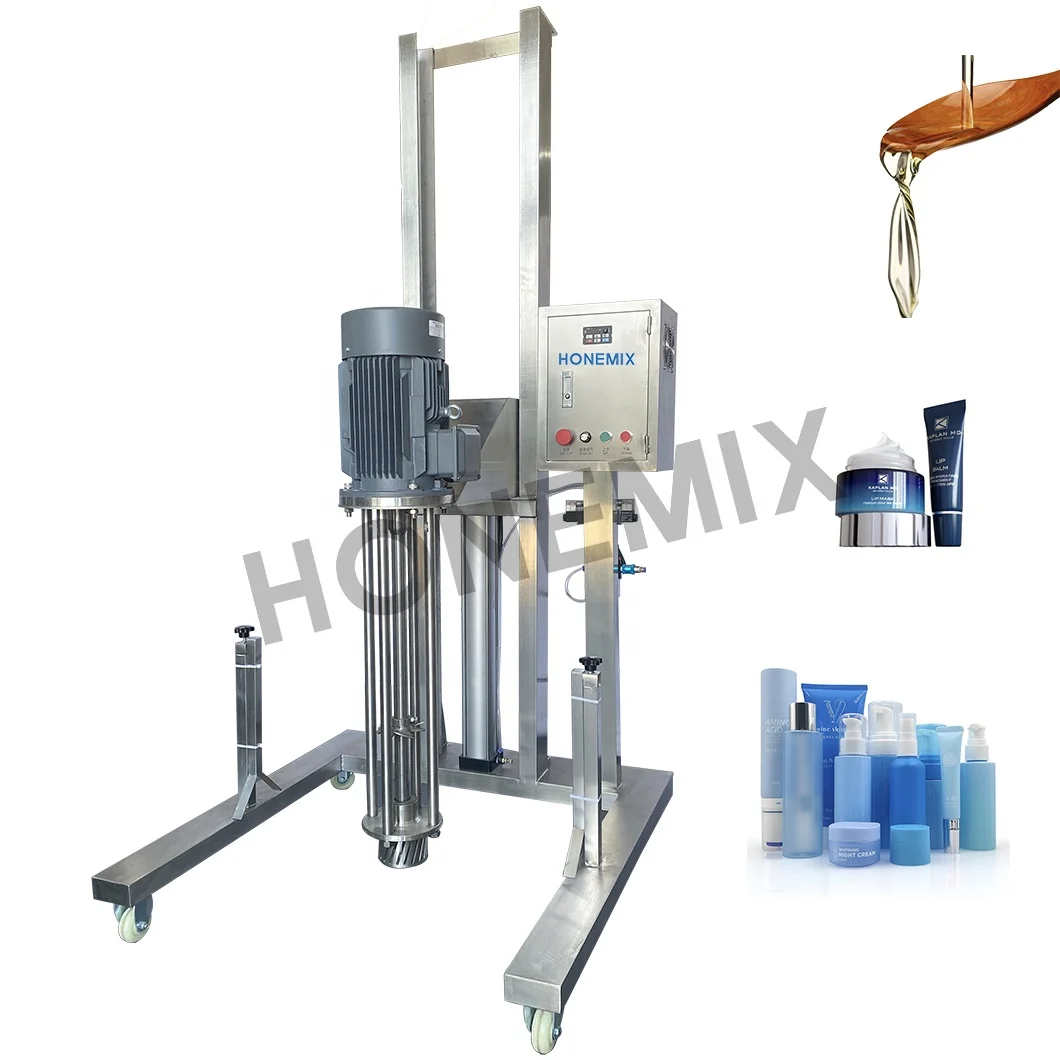 Hone Professional Start Business 50L 100L industrial High Shear Emulsifying Mixer Machine portable pneumatic lifting homogenizer