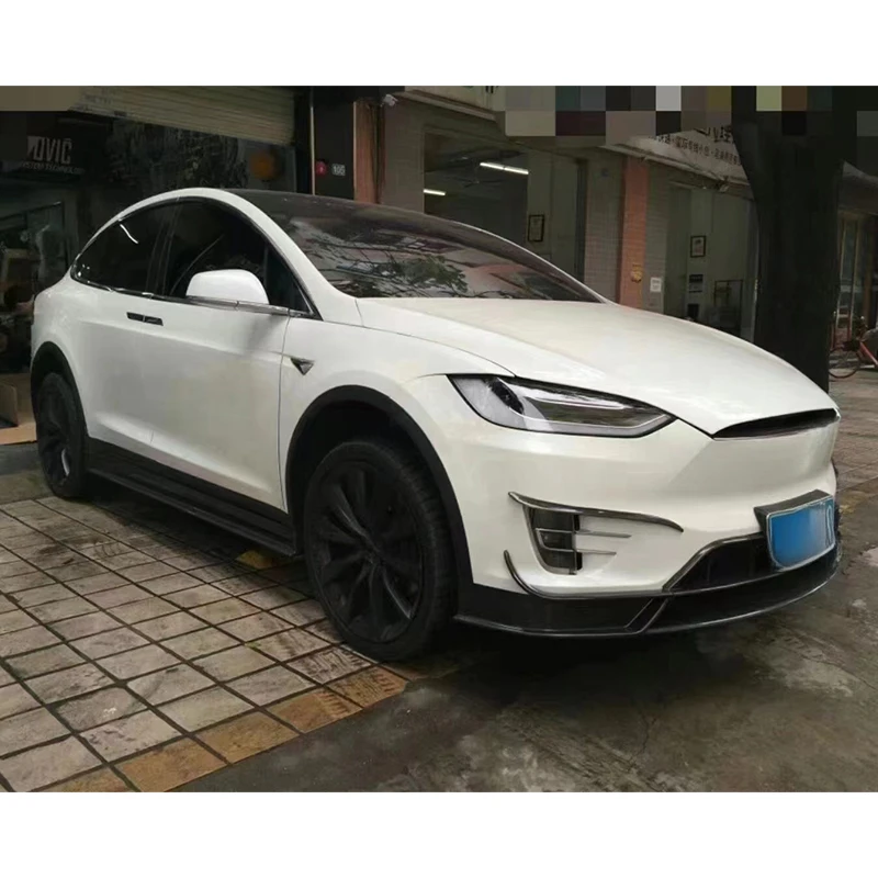 For Tesla Model X 2016-2020 R Style Real Carbon Fiber Front Bumper Lip