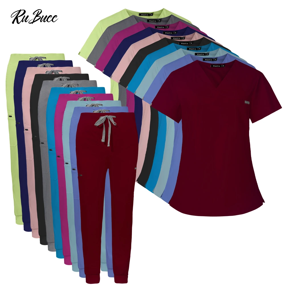 

Scrubs Jogger Set Women Medical Uniform Men Doctor Nurse Uniform Unisex Estheticienne Workwear Beautician Spa Uniforms Wholesale