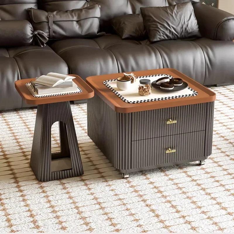 Living Room Design 2024 New Coffee Table Living Room Retro Square Tea Table Side Dining Muebles Стол 거실테이블 Furniture Мебель image 2
