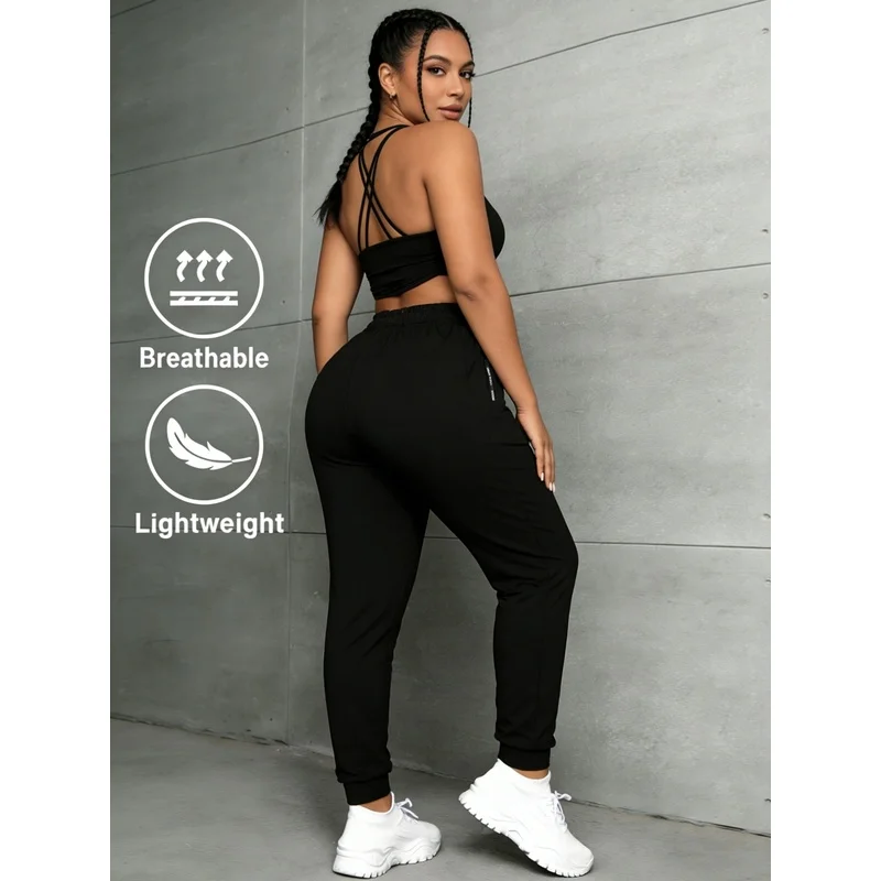 Summer Women's Ice Silk Pants Women's Sexy Clothing Gym Clothes Plus Size Women Elastic Waist Casual Pants Outdoor Cycling Pants