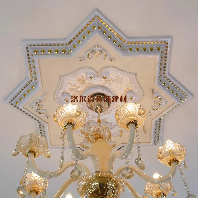 

European lamp pool lamp panel decoration, living room ceiling gypsum board ceiling shape pvc gypsum line lamp panel, polygon
