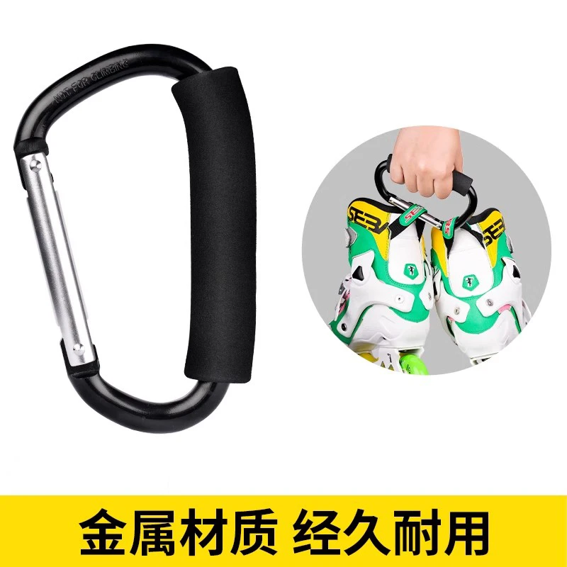 

Ultra Big Size Carabiner Large D Button Sponge Handle Buckle D-Ring Shape Aluminum Alloy Sponge Shopping Hook