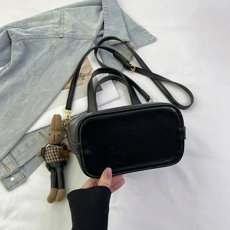 2025년 신제품! 여성용 니치 한국 스타일 토트백 - 고급스러운 분위기, 부모-자녀 디자인, 레트로 트렌디 숄더백