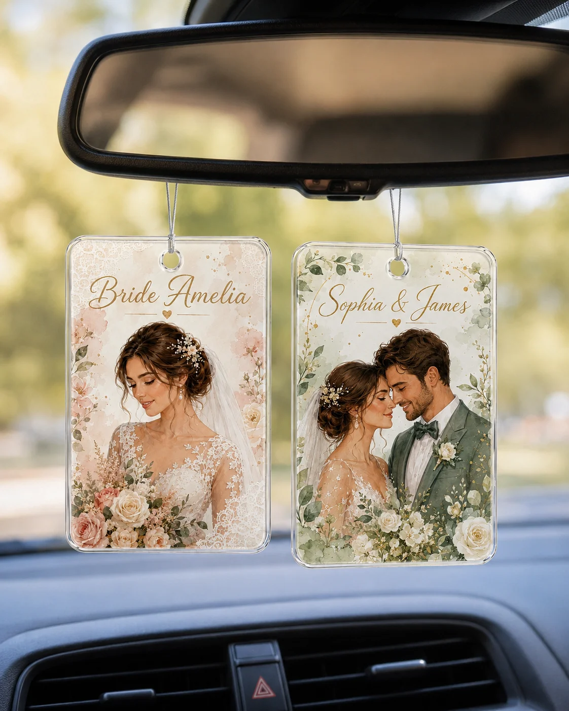 2D Flat, Custom Photo Car Hang - Car Accessories Mirror Hanging review and price