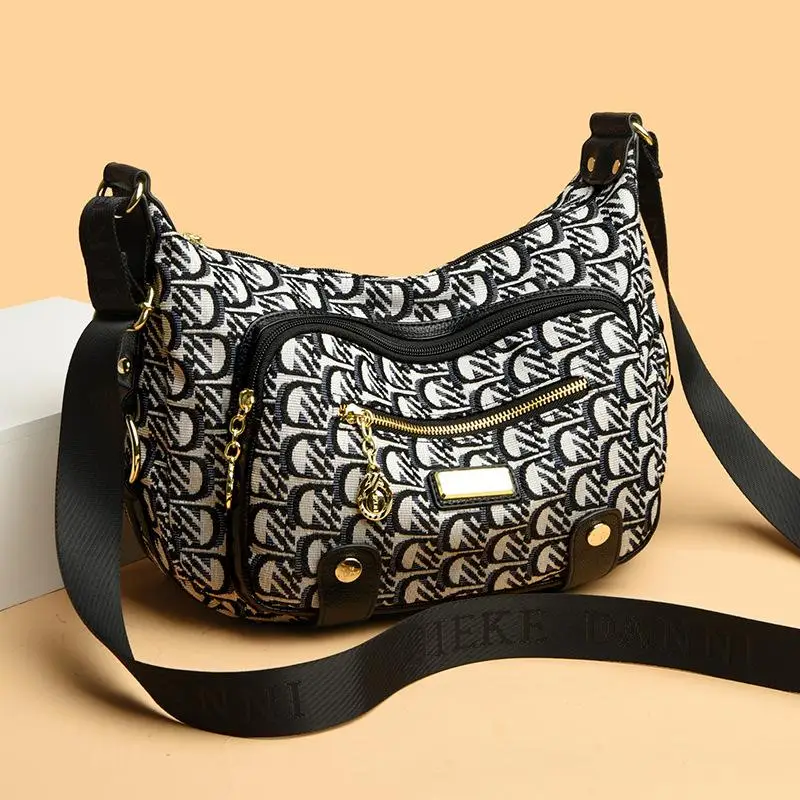 AS6360 Bag Women's 2025 New Waterproof Oxford Cloth Bag Middle-aged Women's Printed Multi-compartment