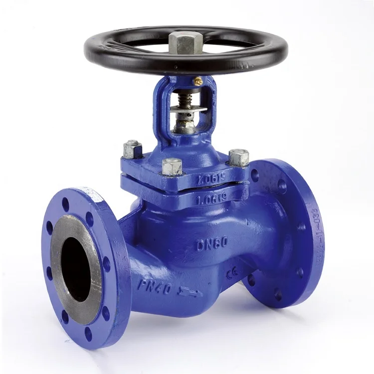 Cast Iron PN16 GG25 One Way Rising Stem Flange End Bellow Sealed Globe Valve Price