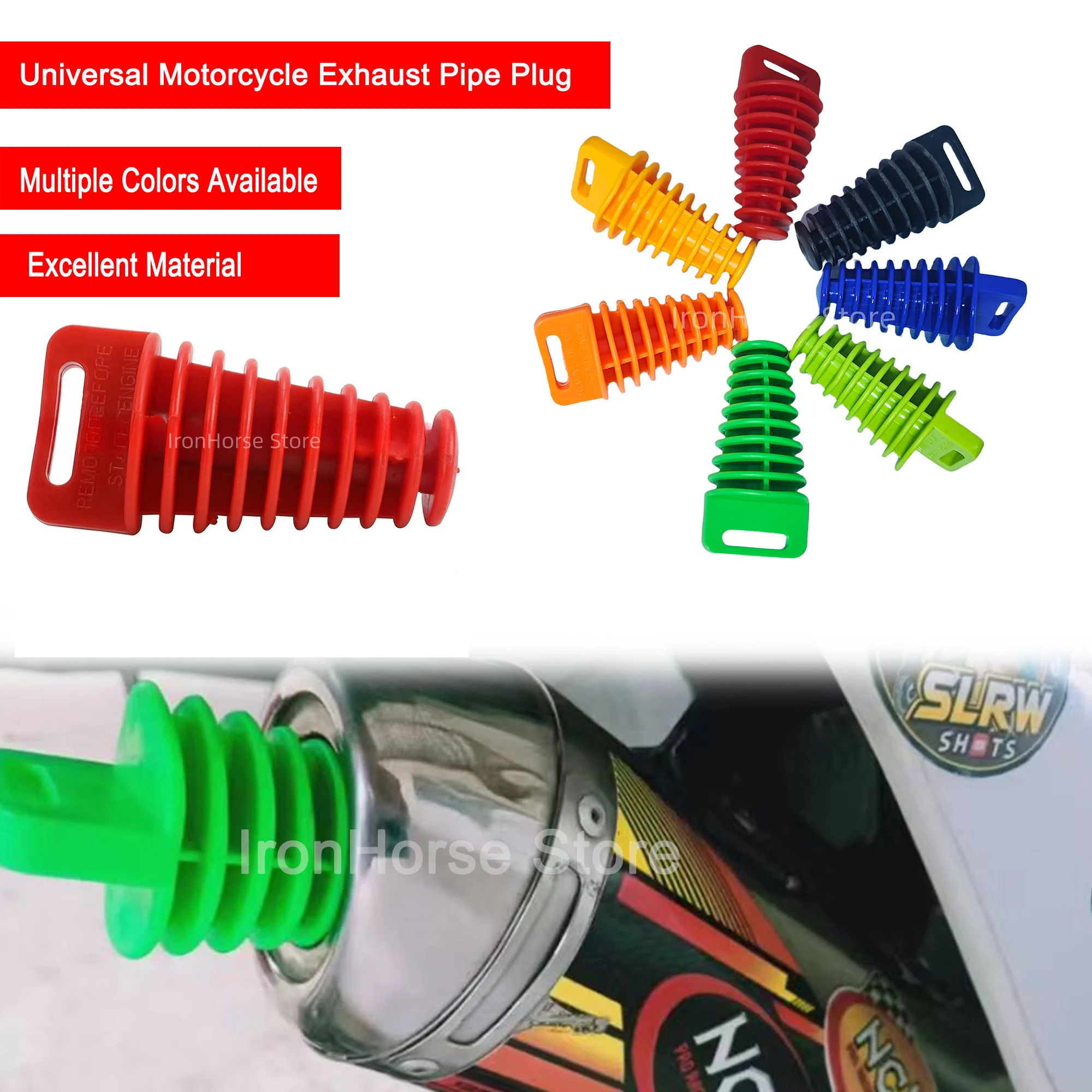 Universeller mittelgroßer Motorrad-Auspuffschalldämpferstopfen – auslaufsicheres PVC-Entlüftungsventil und Waschabdeckung für Dirt Pit Bike ATV MX