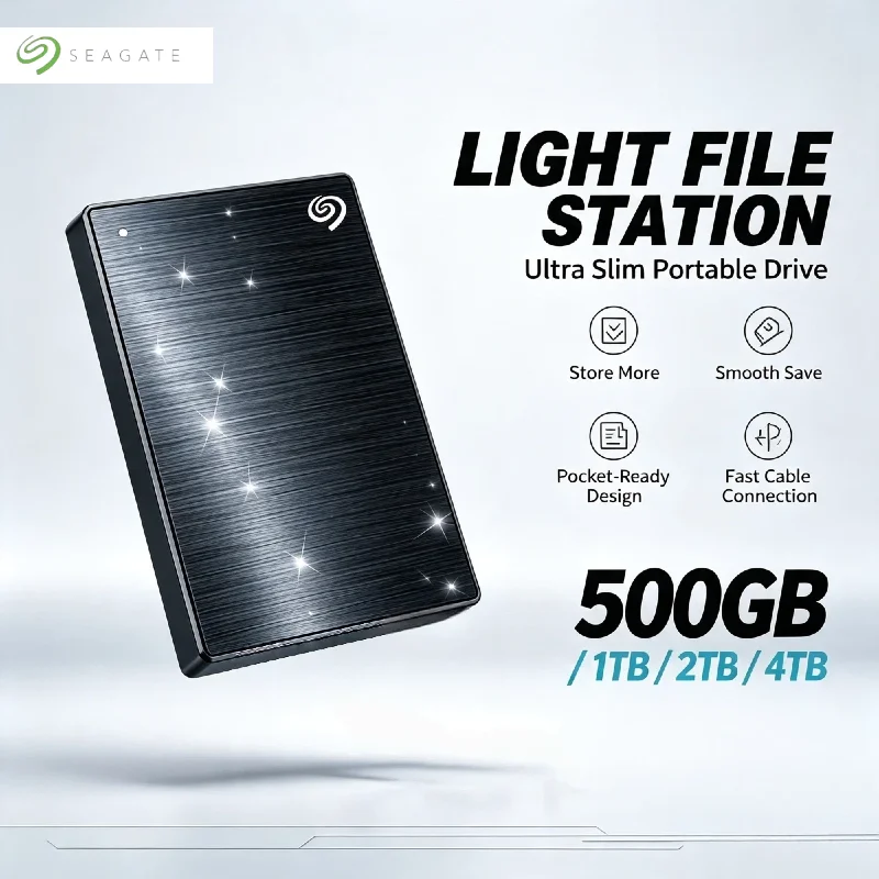 Seagate 2.5 Inch Portable External Hard Drive 500GB 1TB 2TB USB 3.0 Ultra Thin High Speed Storage Backup for PC Laptop Max