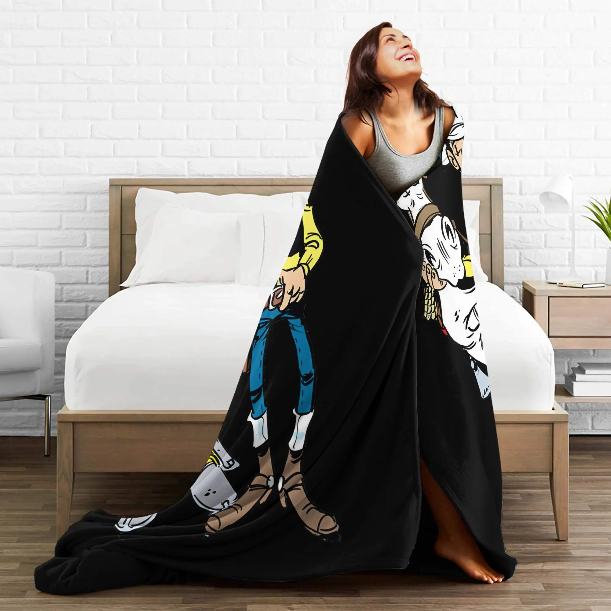 بطانيات لاكي لوك من الفلانيل لتزيين الرسوم المتحركة متعددة الوظائف وخفيفة الوزن ورقيقة لغرفة النوم وغرفة النوم #6