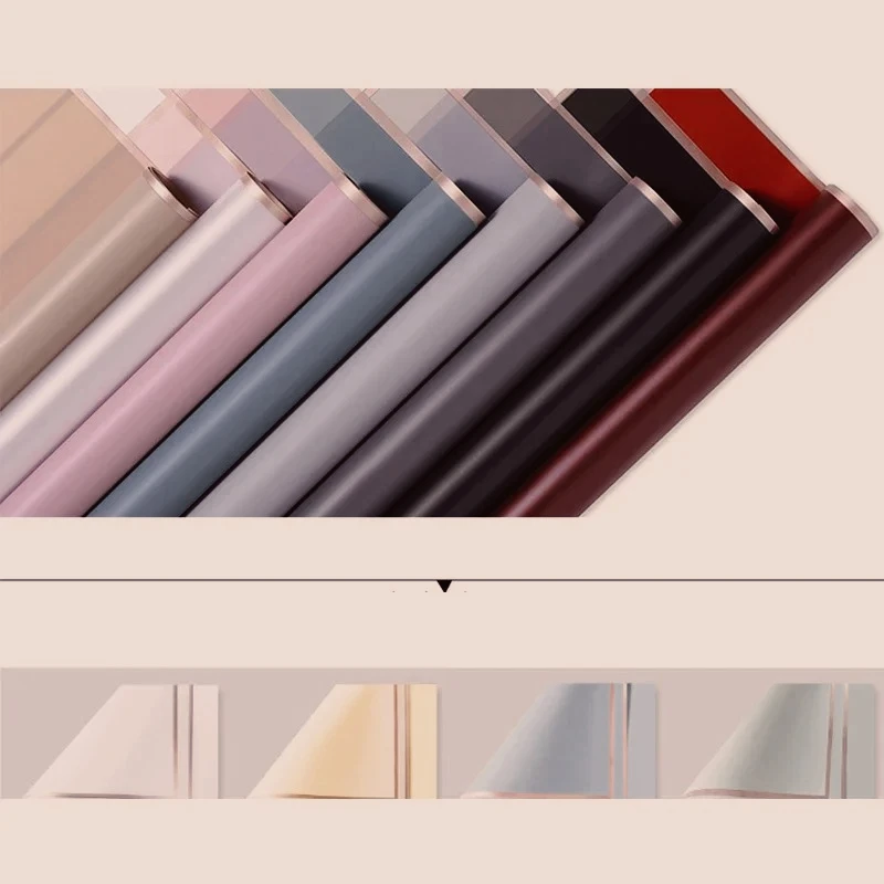 

Paper Korean Style Bouquets Florist Waterproof Packing Papers Gifts for 20pcs/lot Gold Frame Jelly Film Flower Wrapping