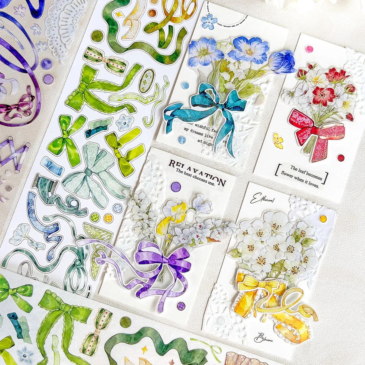 

New ribbon collection light retro flower basic model Baikangjia journal washi tape PET sticker roll card