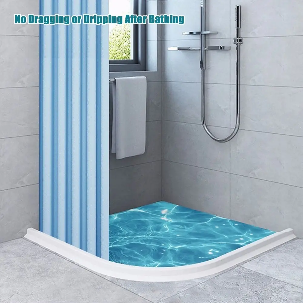 Self Adhesive Water Barrier Strip Collapsible Design Flexible Silicone Waterproof Collapsible Shower Threshold