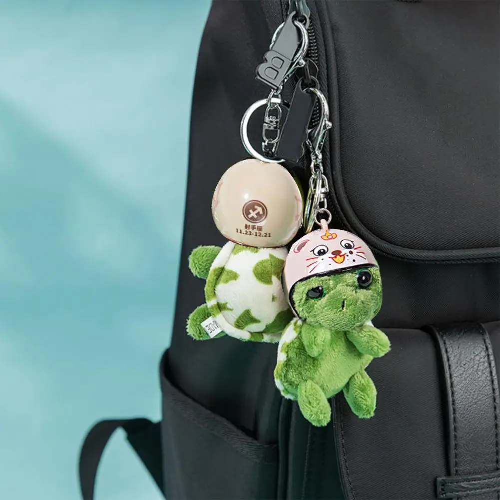 Bag Keychain Cartoon Turtle Bag Charm Doll Keychain High Simulation Decorate Adorable Cute Plush Pendant Keychain Bag Accessory