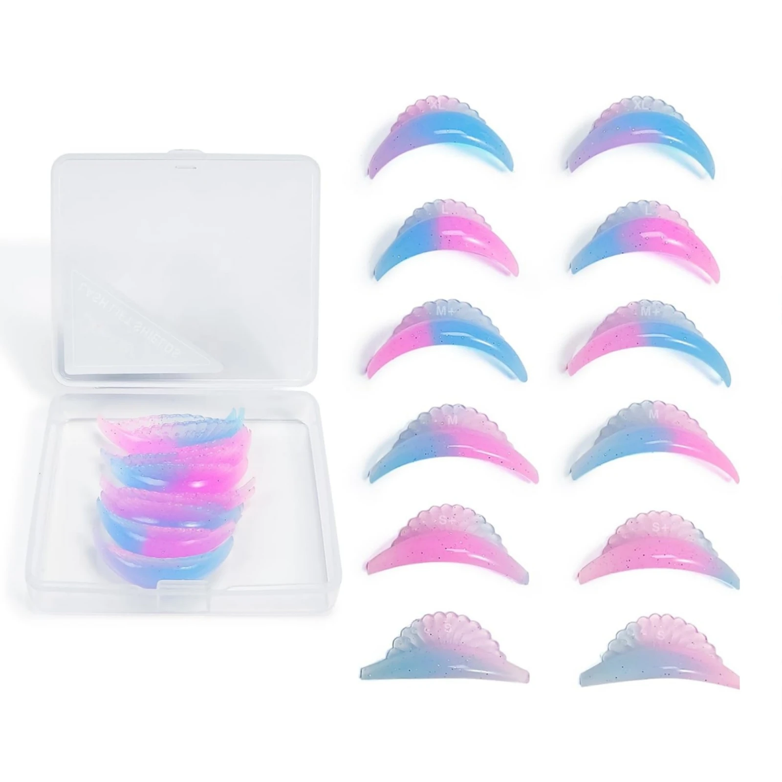 Libeauty Lash Lift Shield 12 Pcs/6 Sizes Reusable Silicone Rods Reusable Lash Lift Pads For Eyelash Stretching and Curling Tool
