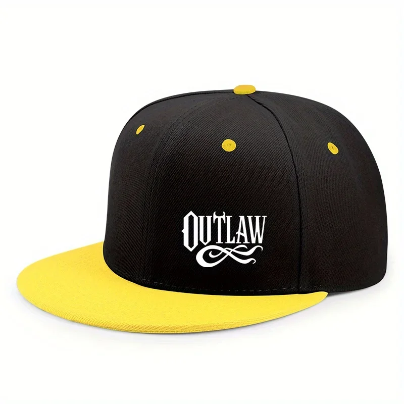 Unisex OUTLAW Bedruckte verstellbare Baseballkappe Herren- und Damenkappe mit flacher Krempe, Urban Street Style, Outdoor-Aktivitätskappe – Detail 5