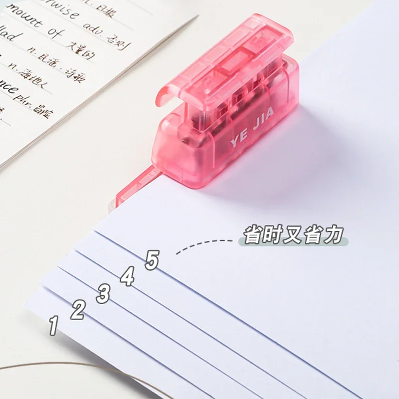 Mini Color 5-Hole Paper Punch Handheld Metal Loose Leaf Hole Puncher for A4 A5 B5 for Notebook Scrapbook Diary Binding