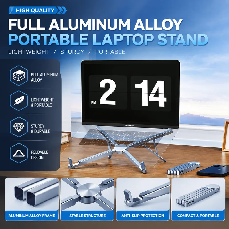 Soporte plegable de aleación d - Laptop Stand Dock Aluminum reseña y precio