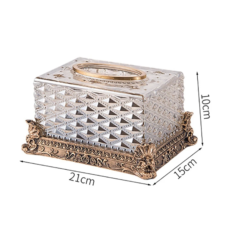 Crystal Paper Towel Box Classical Tissue Box Removable Tissue Boxes Dinner Table Napkin Holder Vintage Home Decor