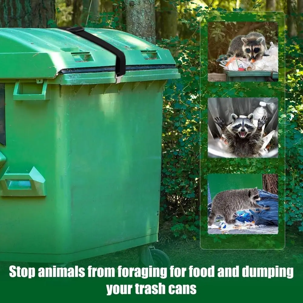 Adjustable Trash Can Locks Anti Slip Metal Claws Bin Lid Locks Heavy Duty Tool Free Garbage Can Locks Patio Garbage Bins