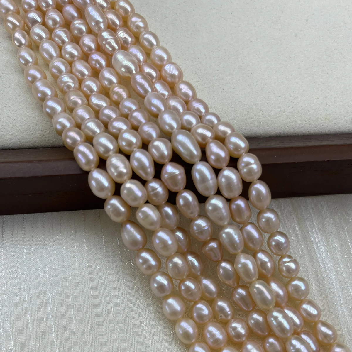 6-7 مللي متر AA لؤلؤ المياه العذبة الطبيعية الأرجواني الوردي الأبيض الأرز الخرز Charms DIY بها بنفسك النساء الرجال قلادة صنع المجوهرات الملحقات