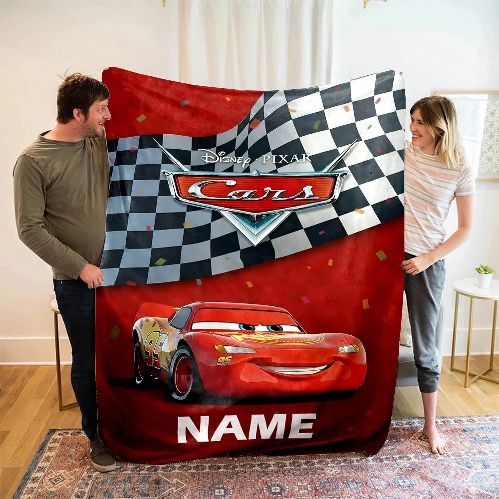 Personalized Custom Name Disney Cars Printed Blanket, All-Season Multi-Use for Nap, Camping, Travel, Car ,sofa Machine Washable