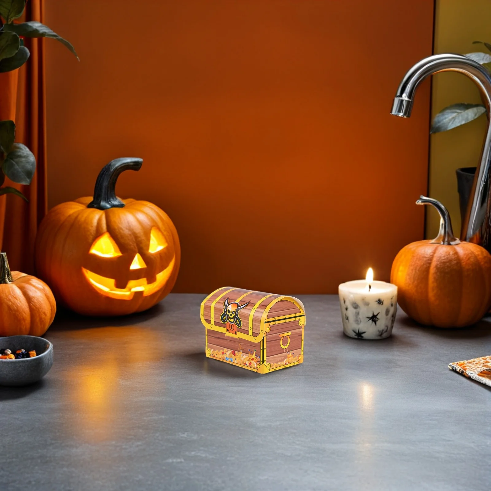 

20 Pcs Pirate Treasure Halloween Party Decoration Candy Storage Kids Chest Reusable Treasure Chest Toy Pirate Theme for Home