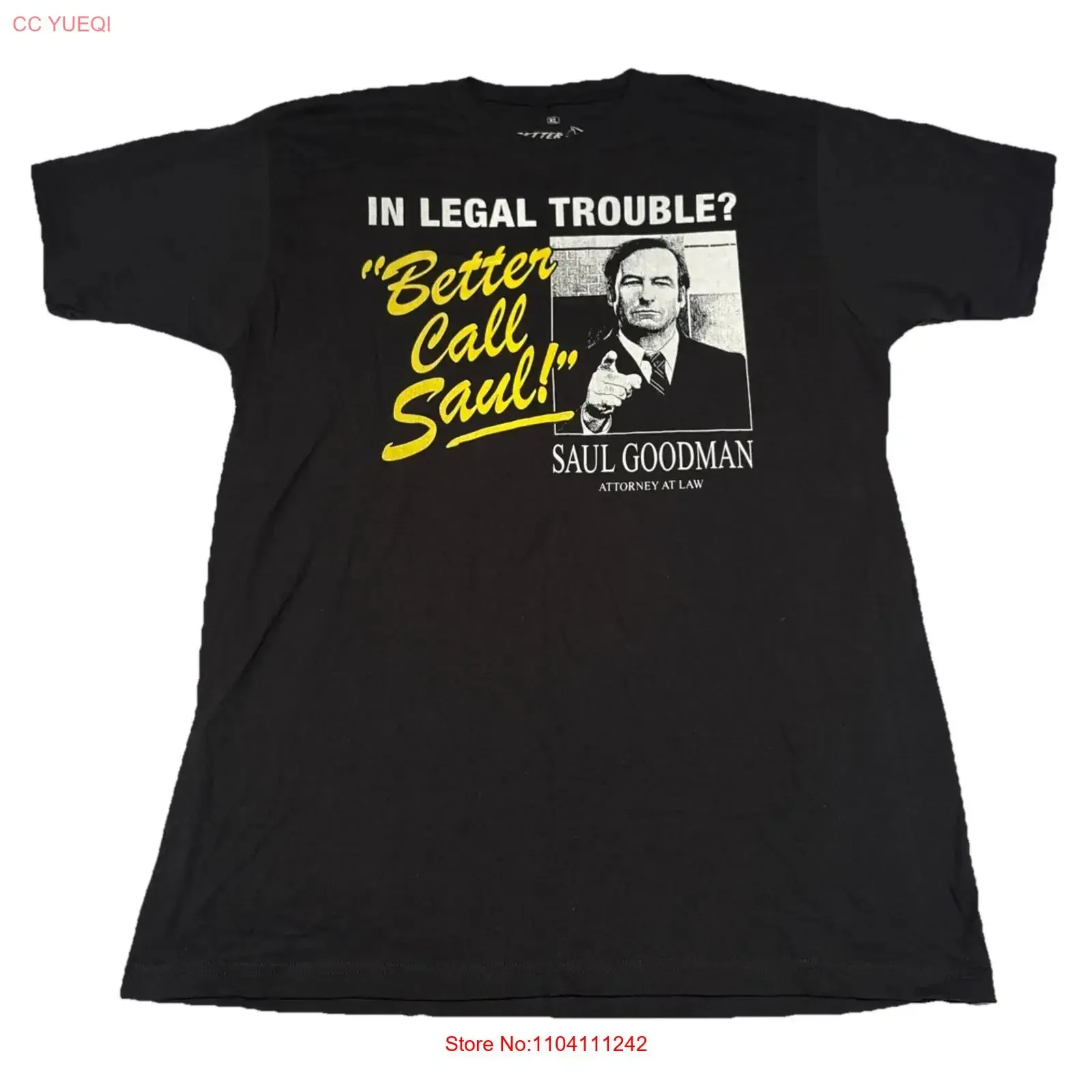 T-shirt Better Call Saul en version vintage, taille XL, effet délavé, style streetwear décontracté et extensible, pour les amateurs de la série Goodman Attorney At Law.