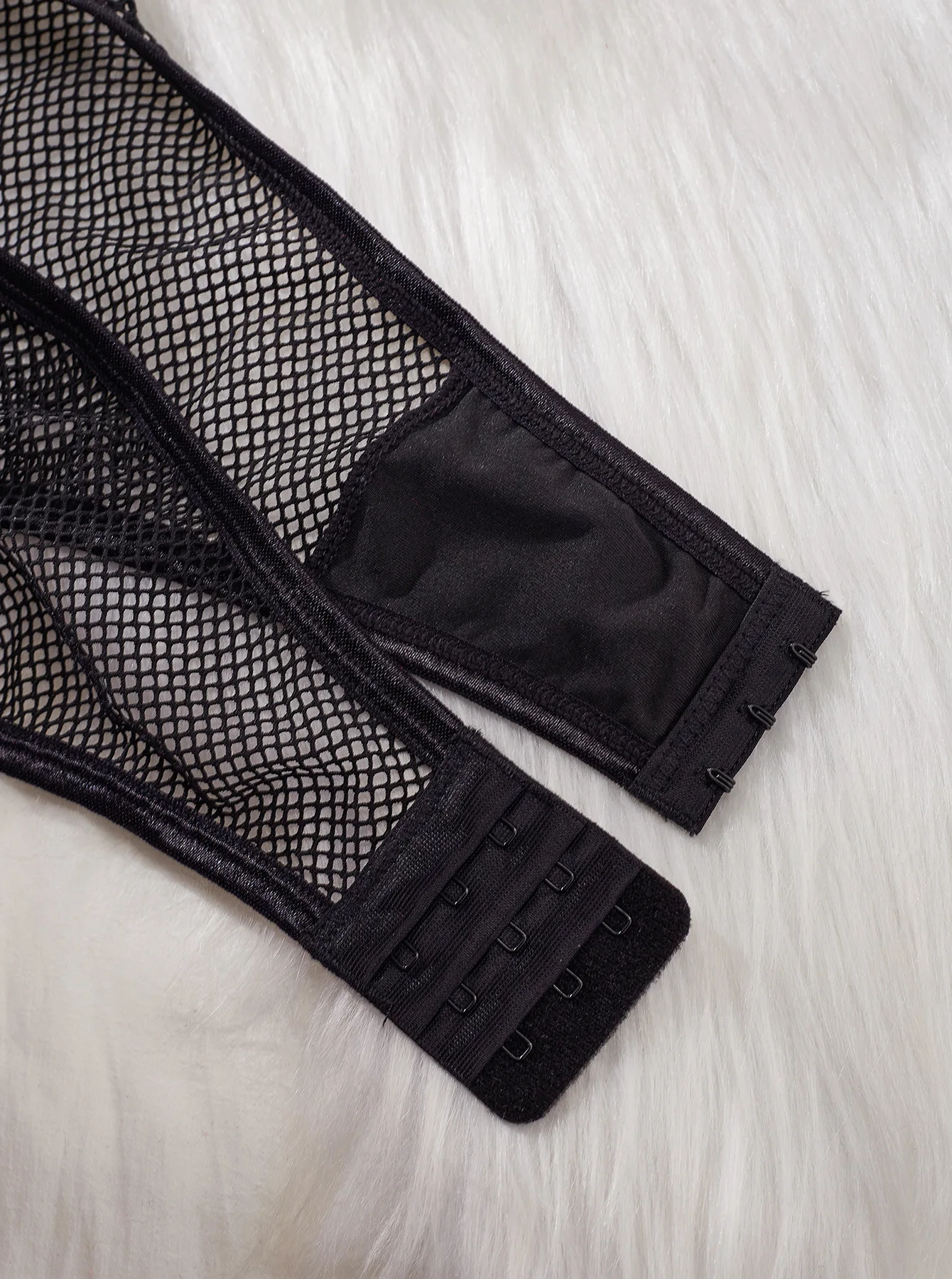 Doorzichtige mesh bodysuit lingerie verstelbare halslijn zwart doorzichtig vetersluiting gotisch kant rollenspel kostuum voor koppels nacht