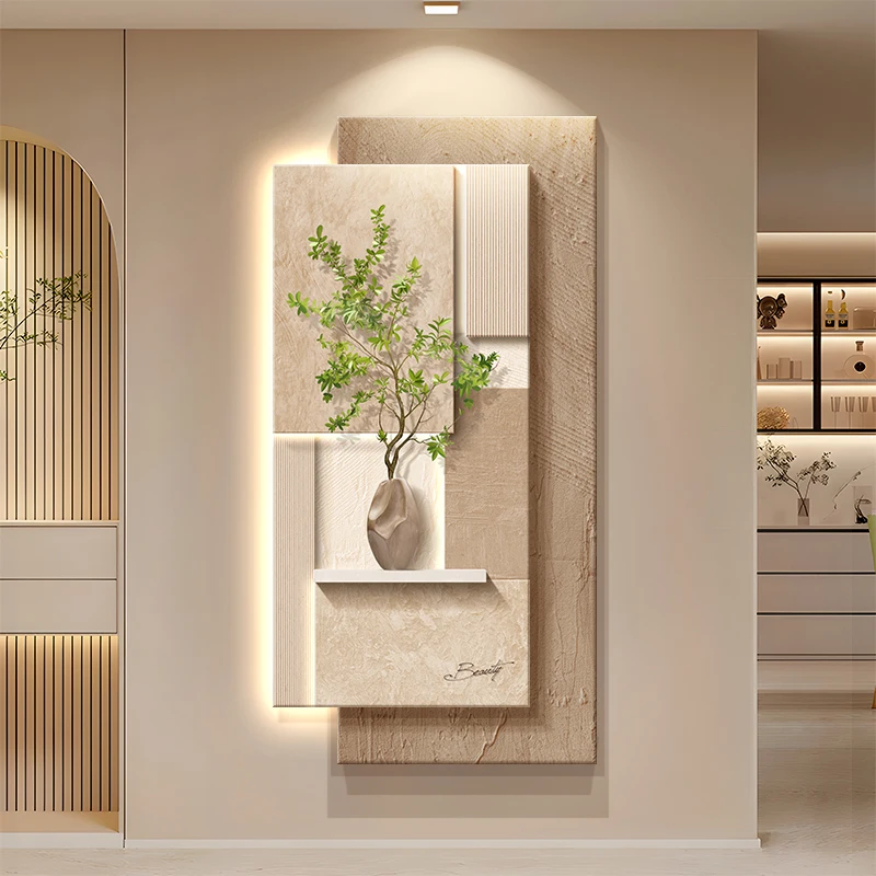 Luxury-Style 2025 New Model Entrance Hall Sensor-Light LED Wall Lamp, Entrance Corridor Passage Green Plant Wall Lamp, Painting