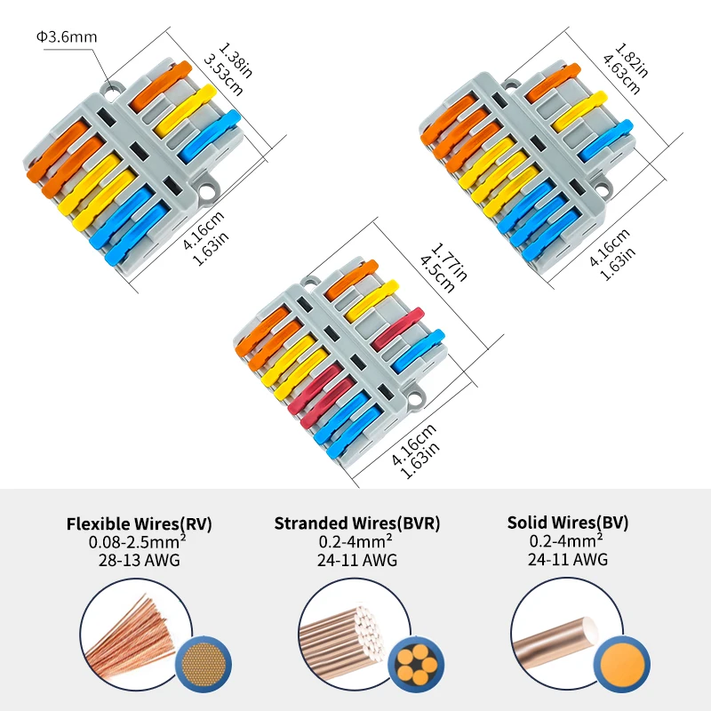 5-10PCS Multiple Out Push-in Wire Terminal Universal Fast Connect Electrical Connector For Cable Wiring Use